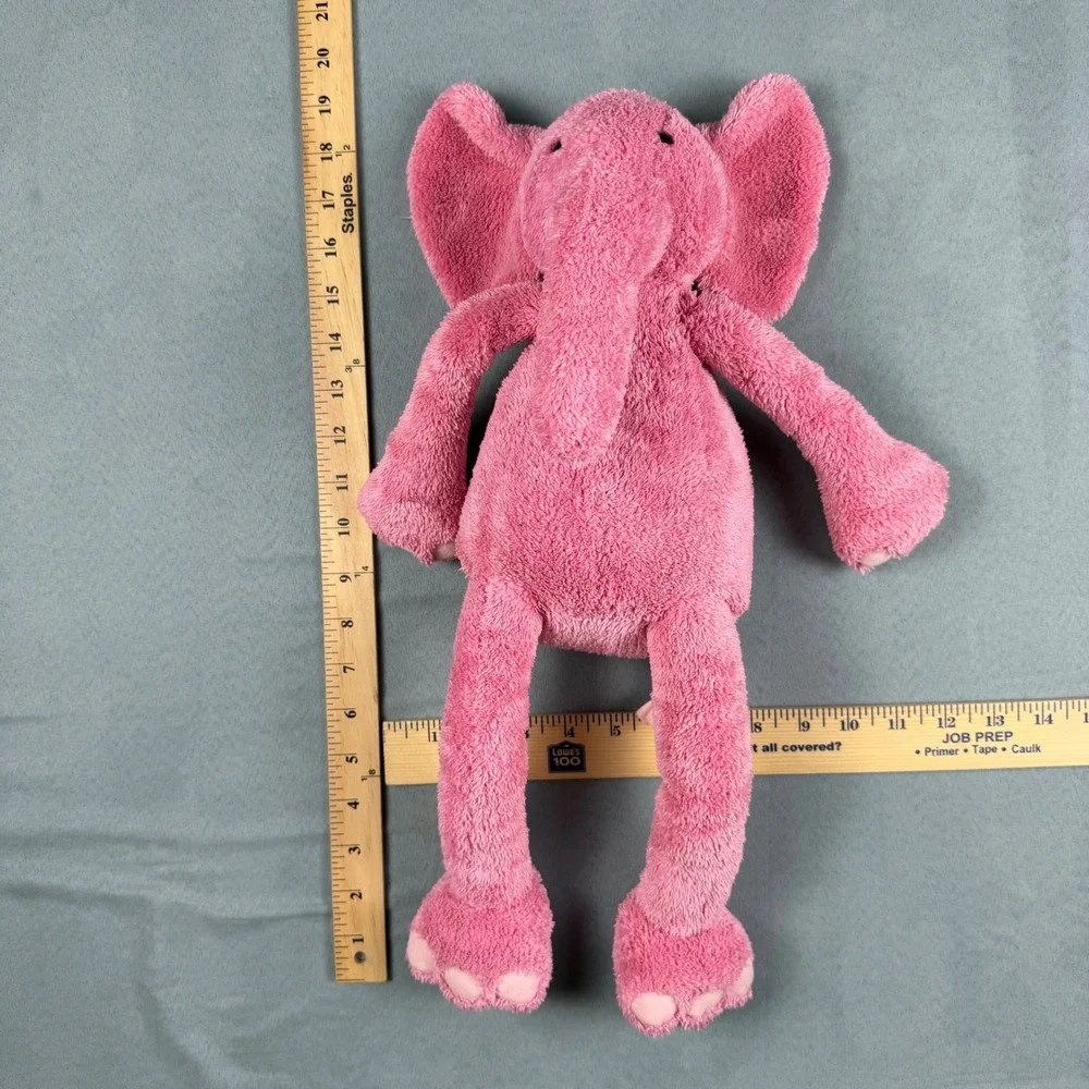 Pottery Barn Kids Pink Elephant Plush Stuffed Animal PBK Lovey Soft Cuddle Toy